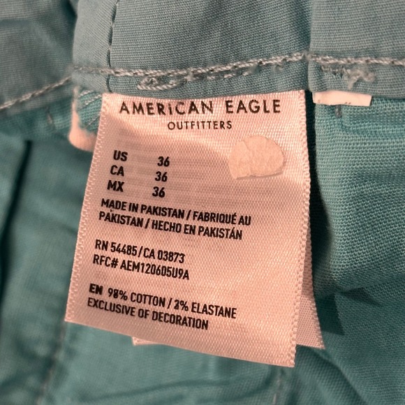 American Eagle Mens Size 36 Next Level Flex Floral Tropical Shorts Teal Blue - Picture 7 of 8